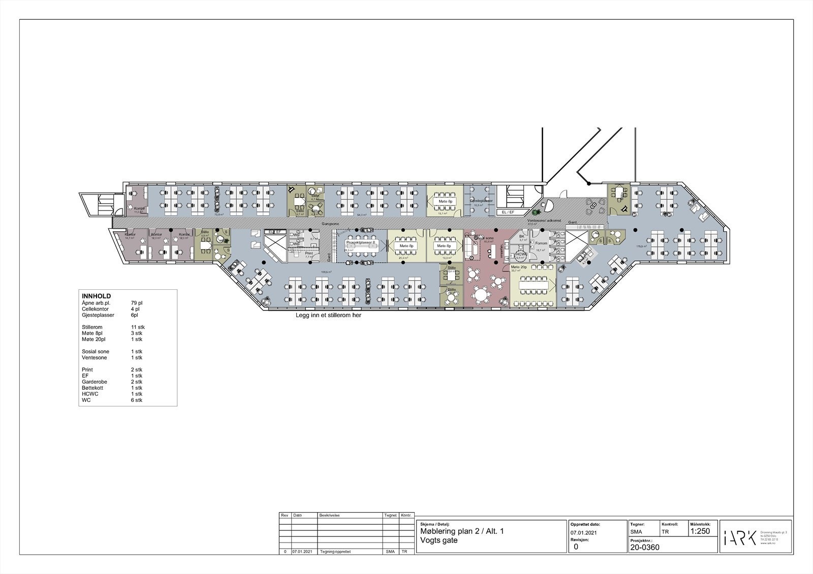 Plantegning Alt. 1 Galleribilde