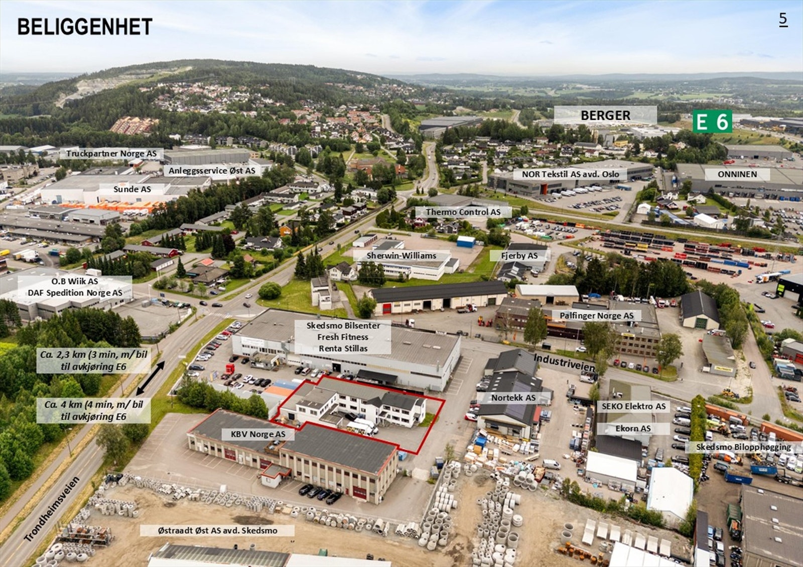 God beliggenhet i etablert næringsområde - kort vei til E6. Galleribilde