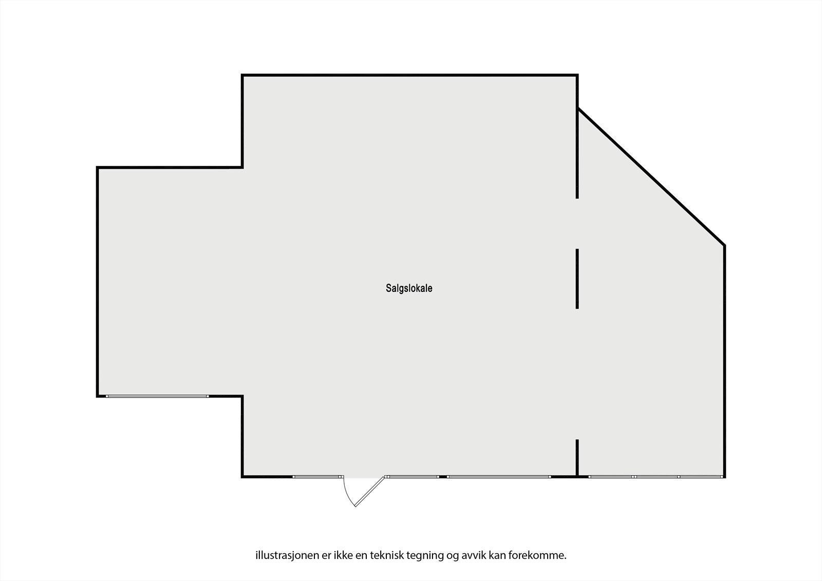 Plantegning av lokalet slik det fremstår idag. Galleribilde