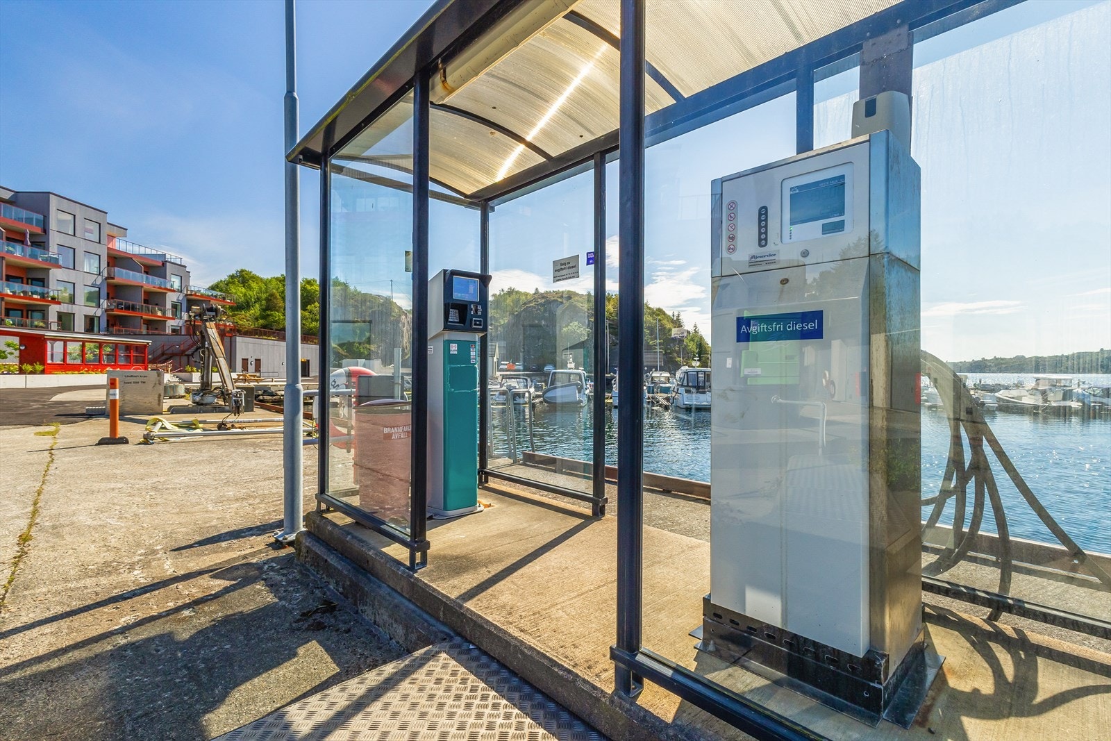 Anlegget er selvbetjent med avgiftsfri diesel. Galleribilde