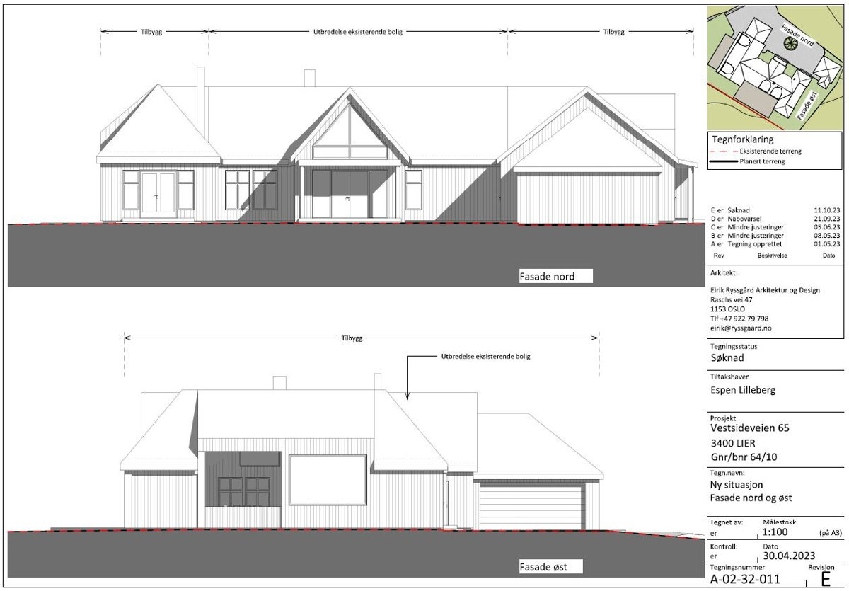 Godkjente tegninger for tilbygg-ombygging av kårbolig Galleribilde