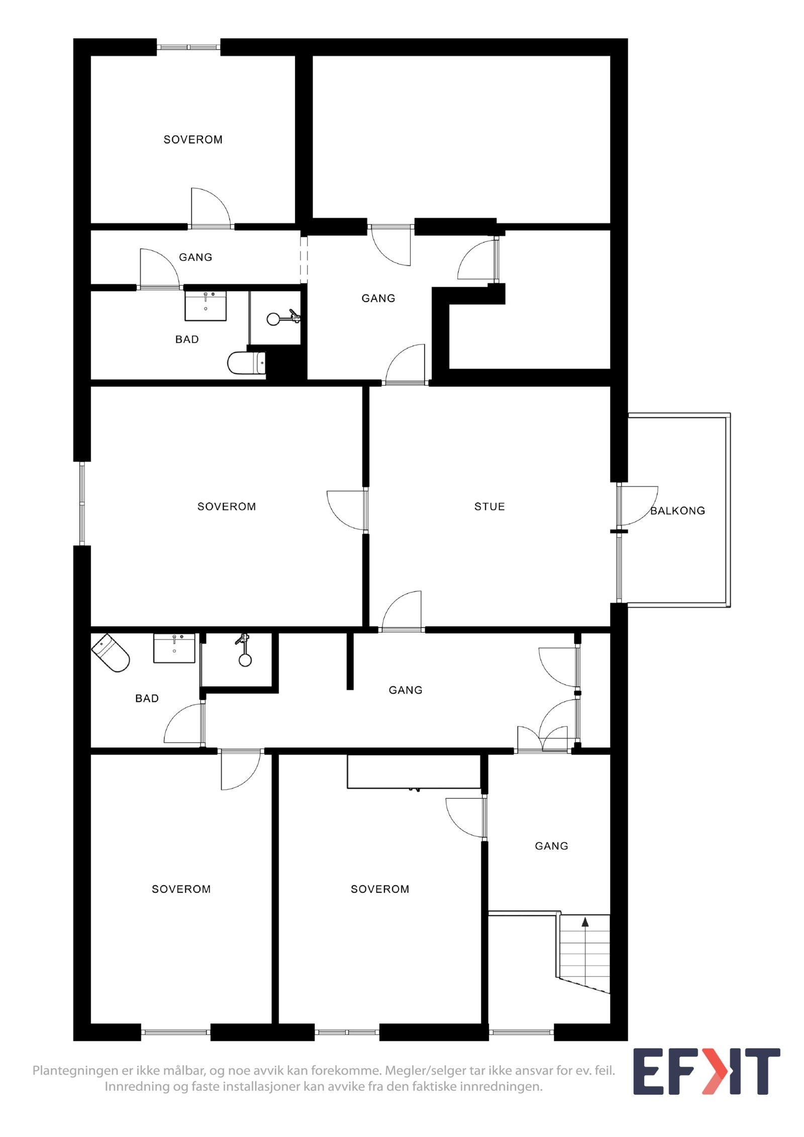 Planløsning 2. etasje våningshus - Vestsideveien 63 Galleribilde