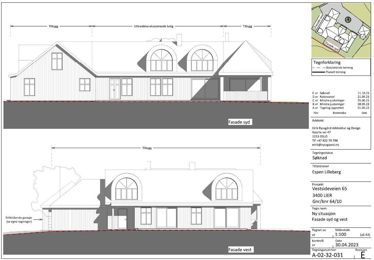 Godkjente tegninger for tilbygg-ombygging av kårbolig Galleribilde