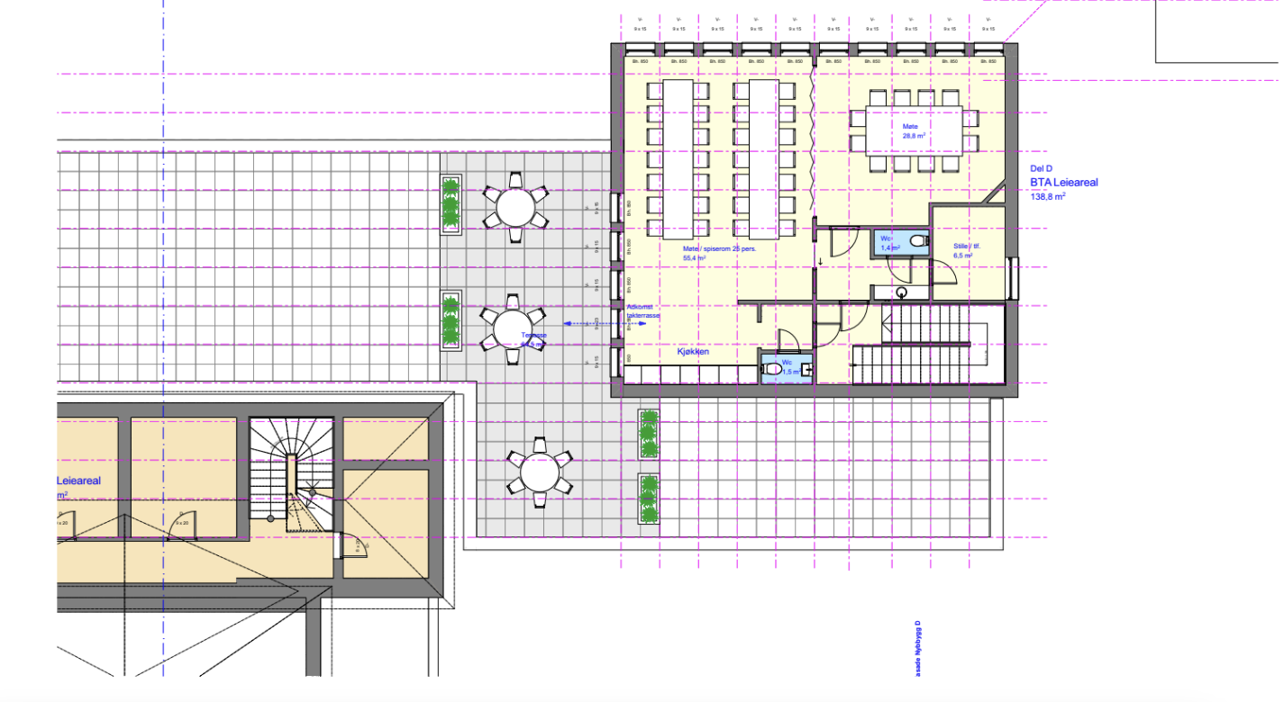 Eksempel på planløsning kontor i 2. etg. Galleribilde