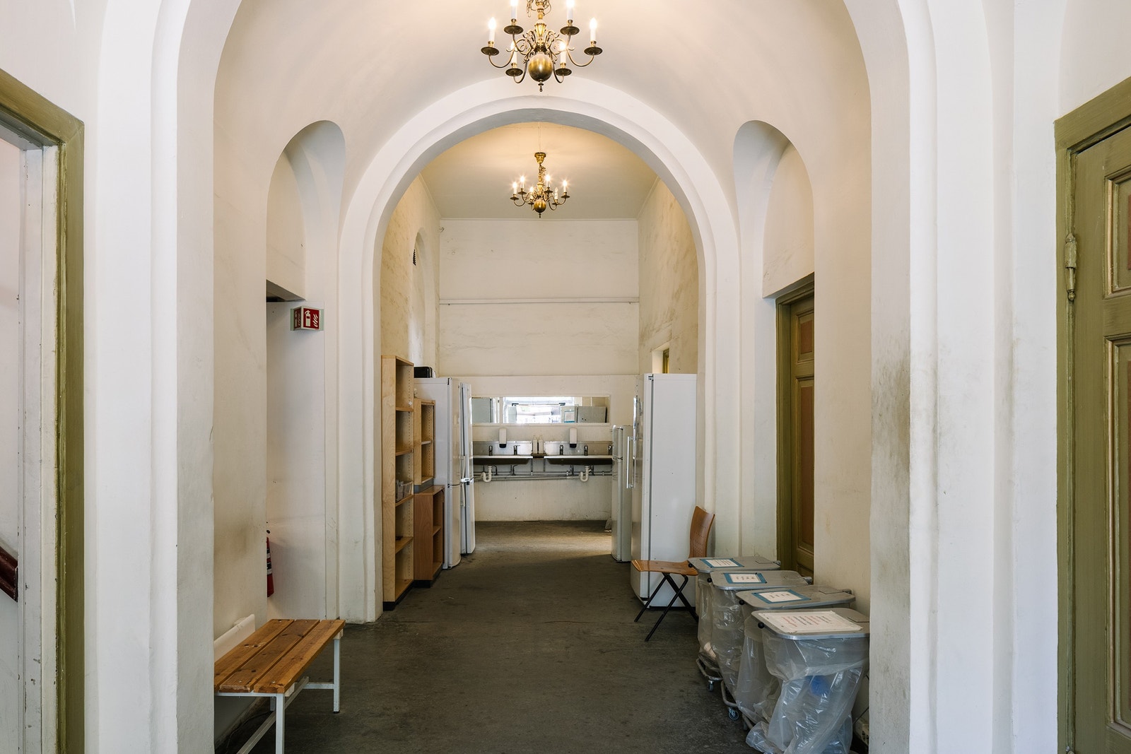 Interiør i Brannvakten, Oslos hovedbrannstasjon frem til 1939. Foto: Fredrik Hansson. Galleribilde