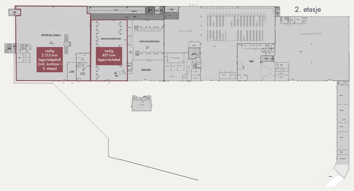 Plantegning 2. etasje Galleribilde