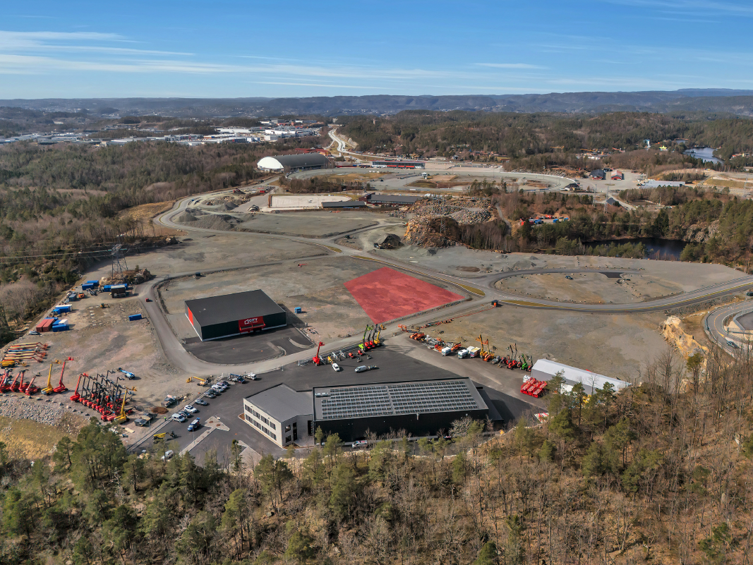 Eiendommens plassering, markert i rødt Galleribilde