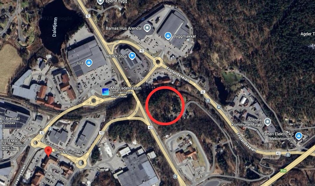 Tomtens beliggenhet. Tomten er planert Galleribilde