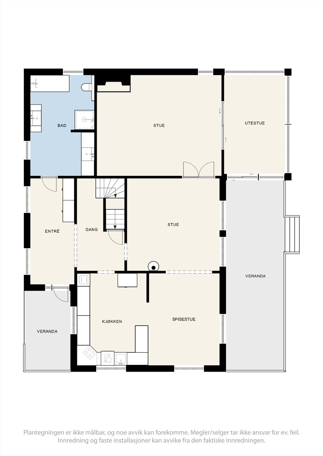 Plantegning, første etasje. Galleribilde