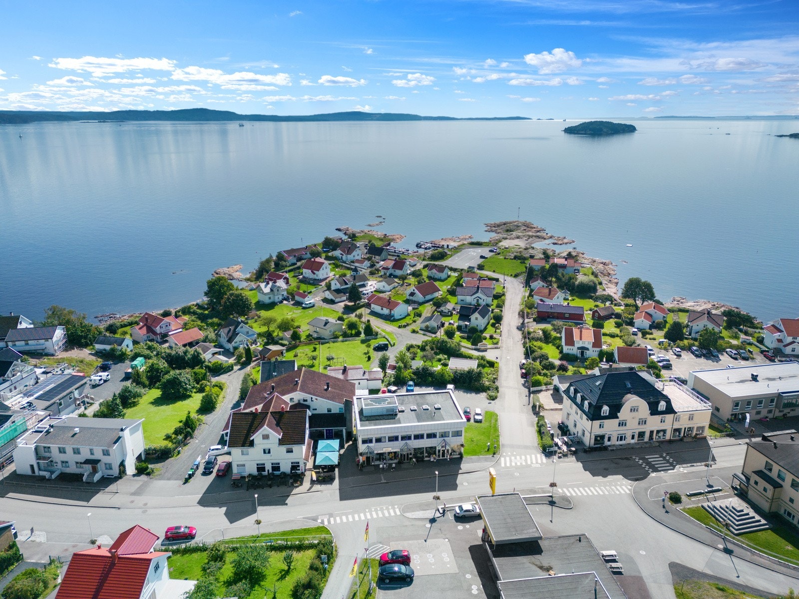 Høydefoto over Tofte sentrum. Galleribilde