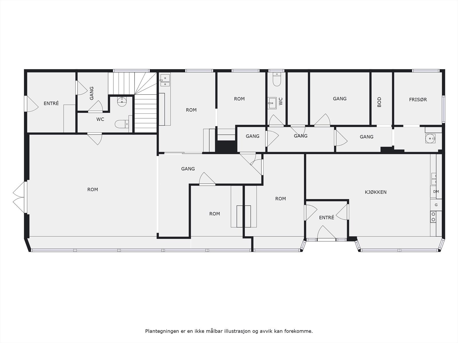 Plantegning, første etasje. Galleribilde