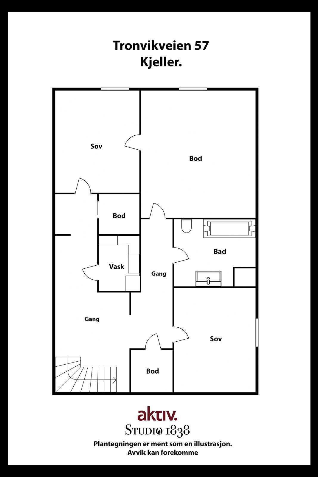 Plantegning kjelleretasje Galleribilde