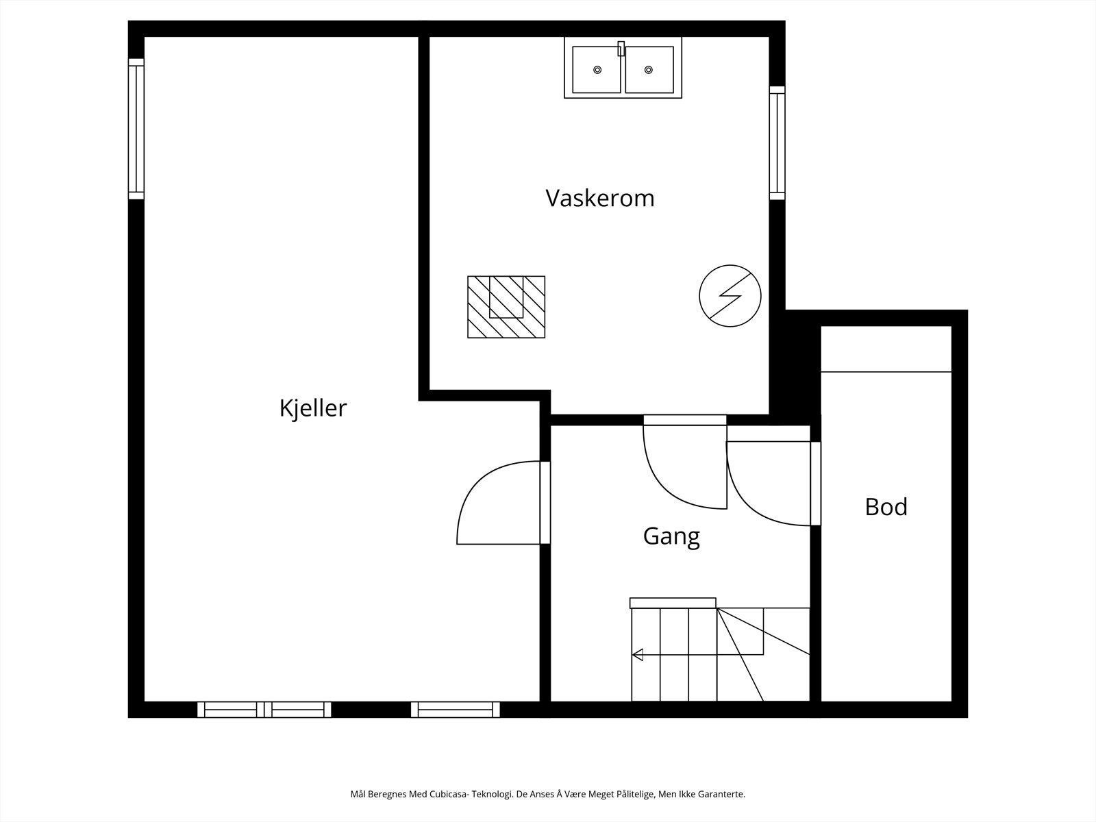 Plantegning kjeller. Galleribilde