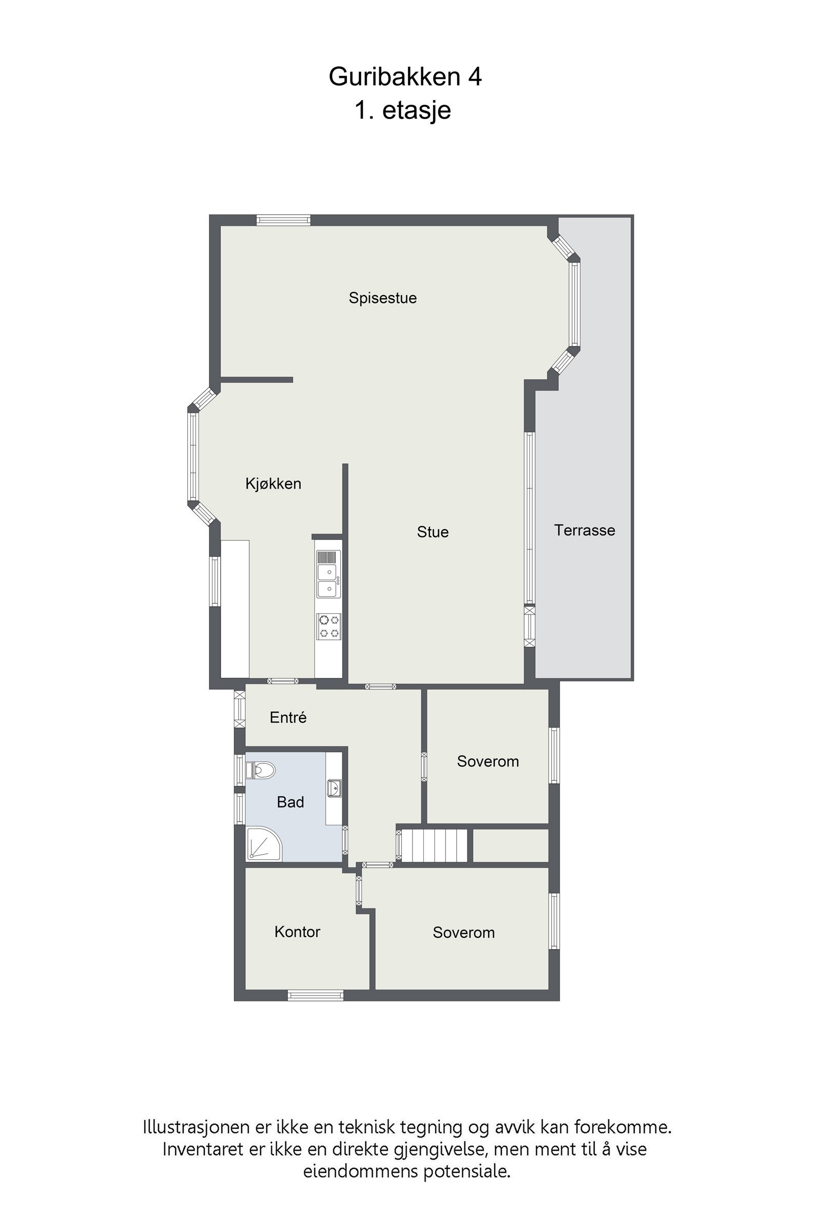 Plantegning 1.etasje. Galleribilde