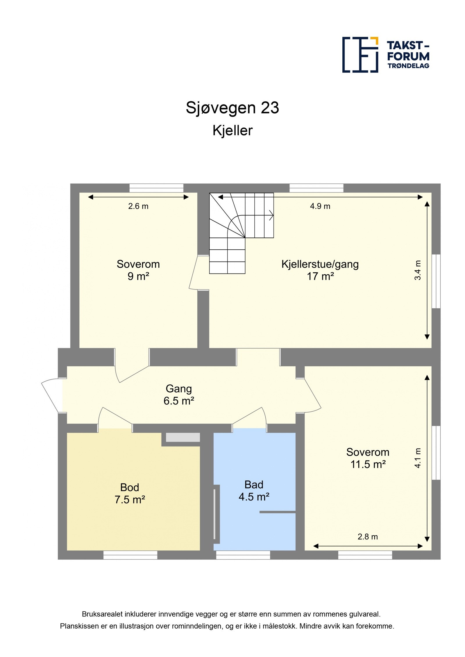 Planskisse kjeller. Galleribilde