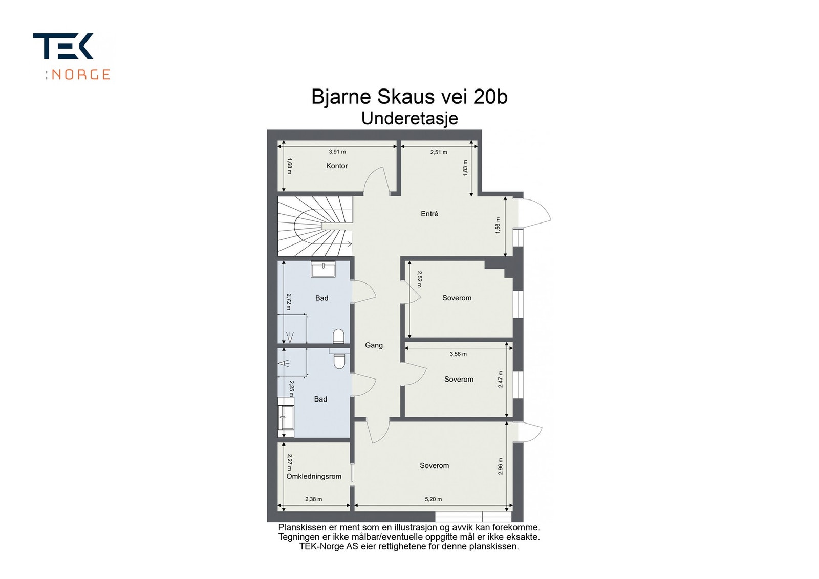 Plantegning underetasjen Galleribilde