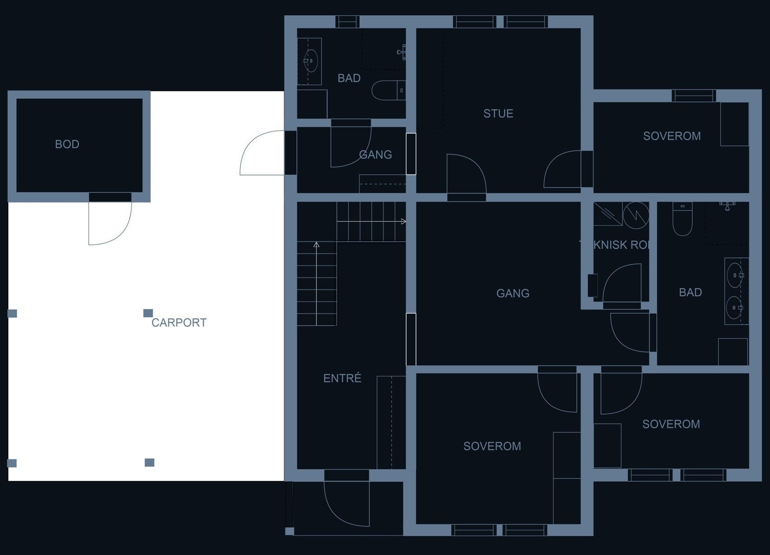 Boligens 1.etasje. Galleribilde