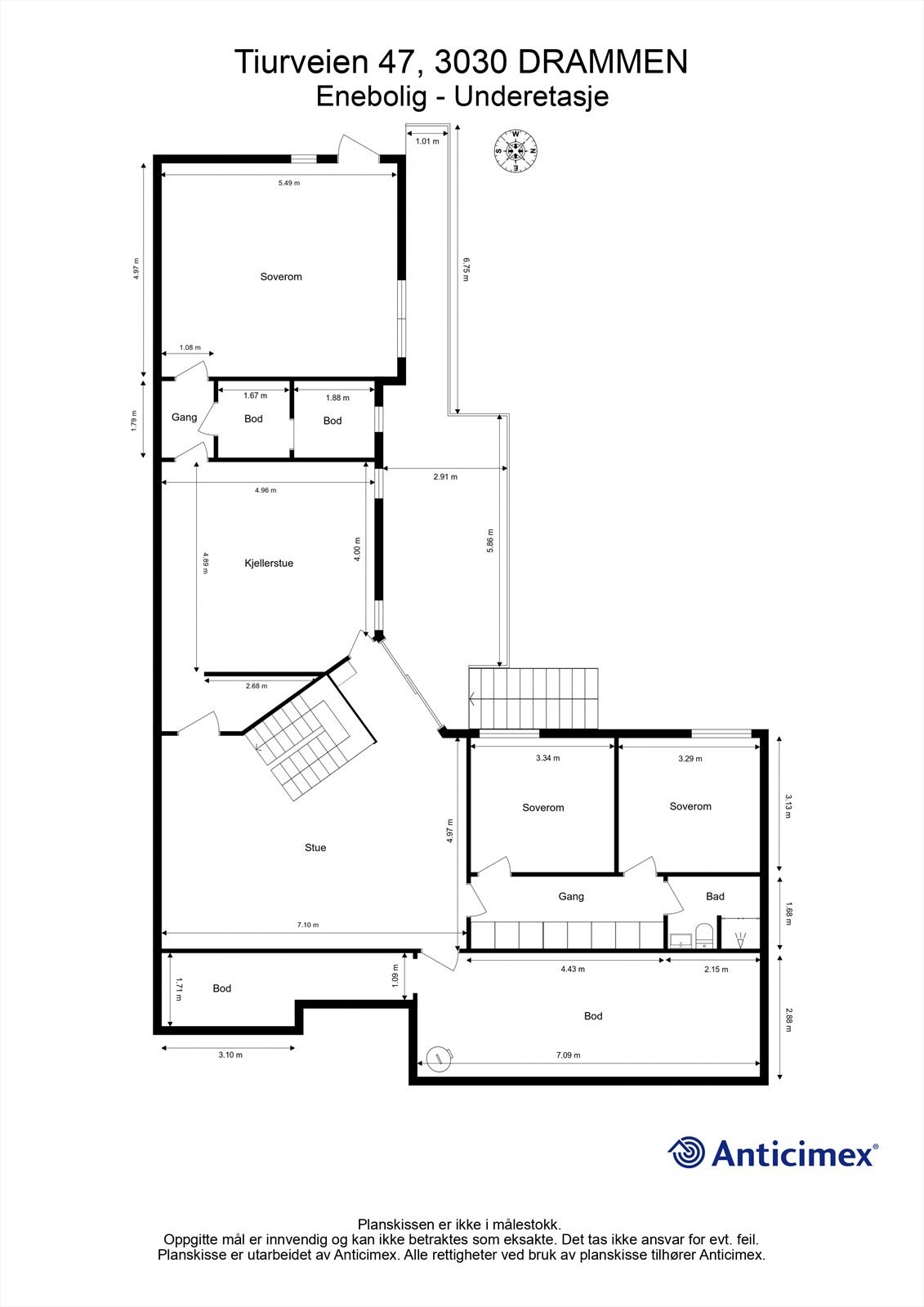Plantegning - Underetasje Galleribilde