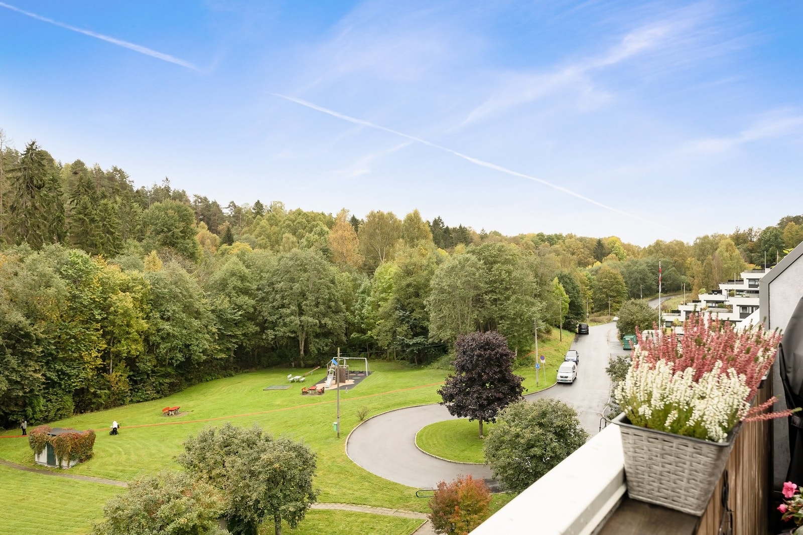 Grønt og frodig utsyn fra leiligheten. Galleribilde