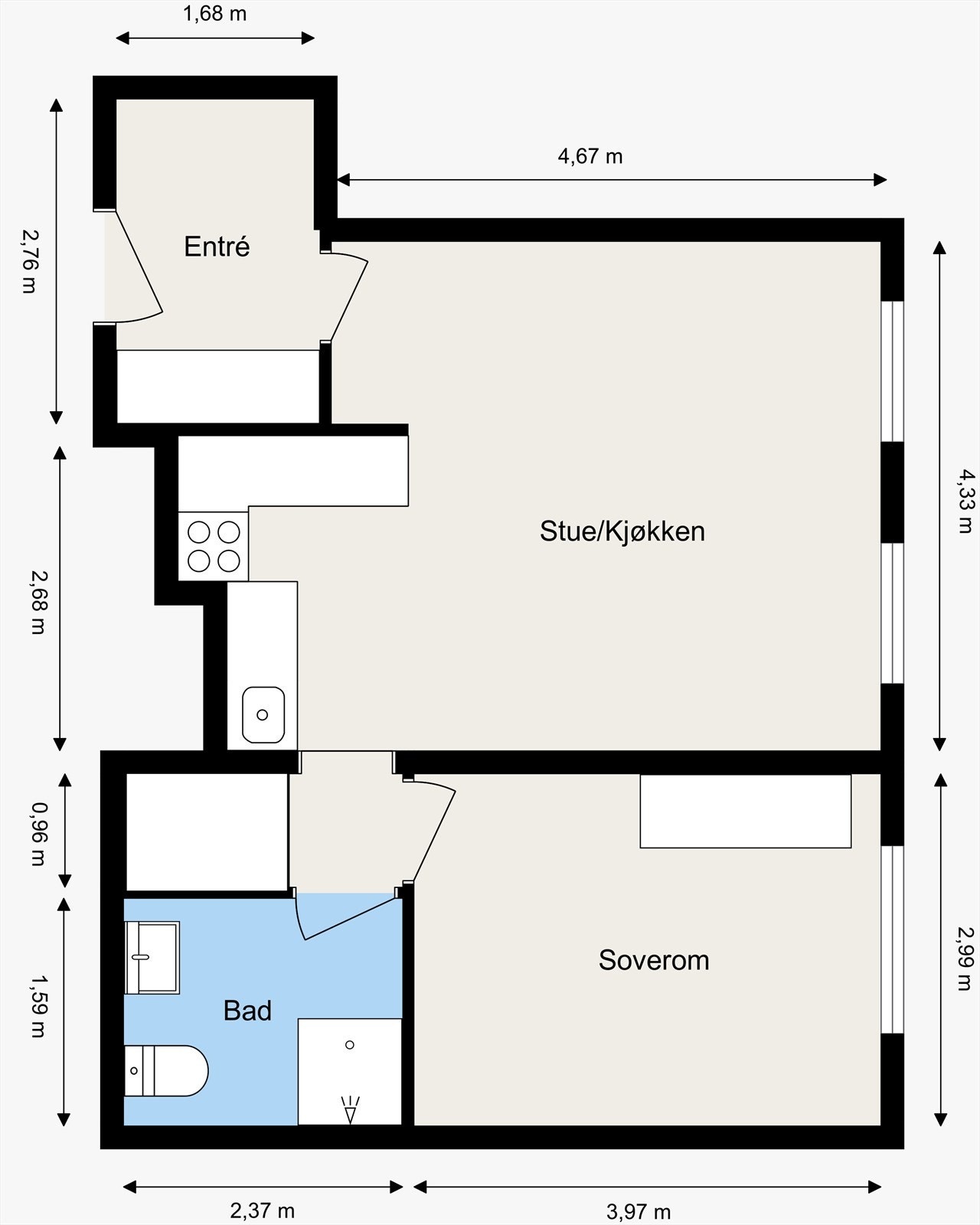 Målsatt plantegning - 2.etasje Galleribilde