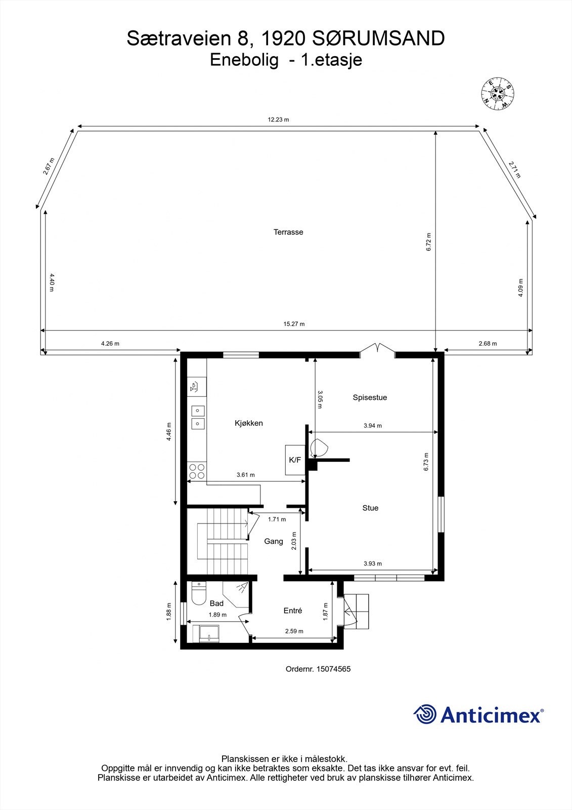 Plantegning 1. etasje Galleribilde