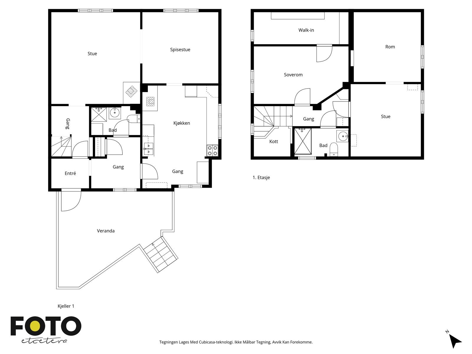 Kulåsgata 28 - Begge etasjer. Veiledende planskisse - ikke målbar Galleribilde