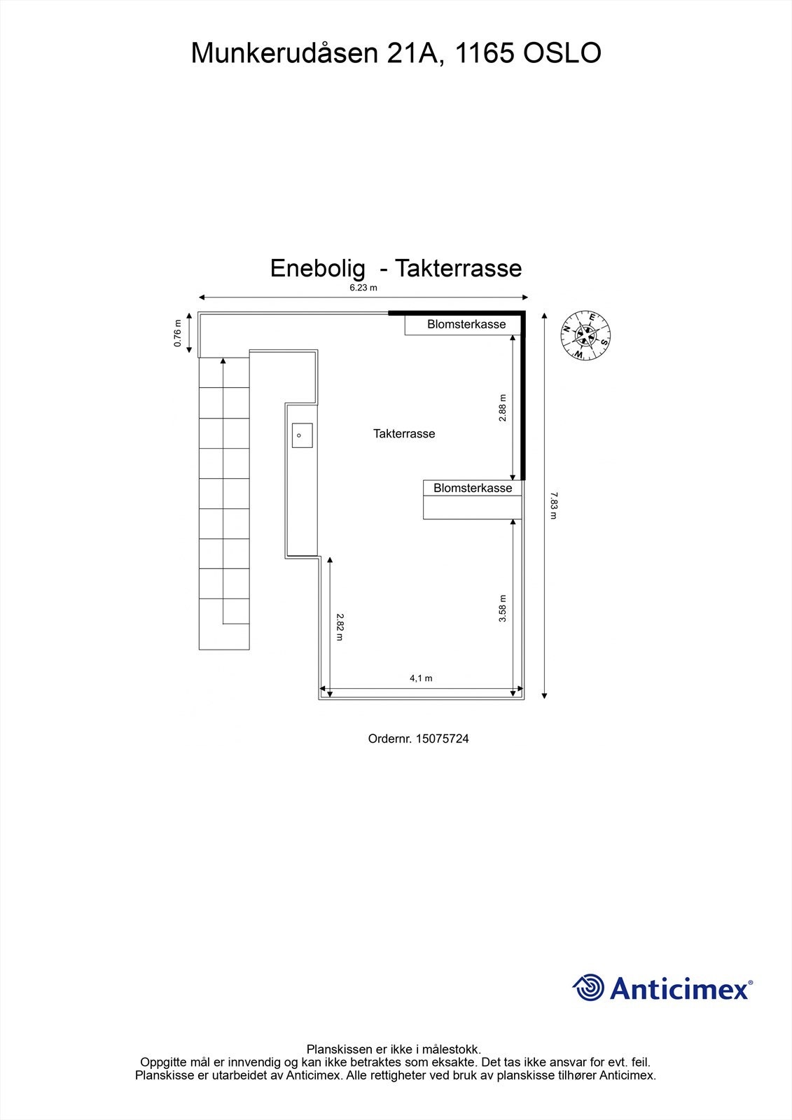 Plantegning takterrasse. Galleribilde