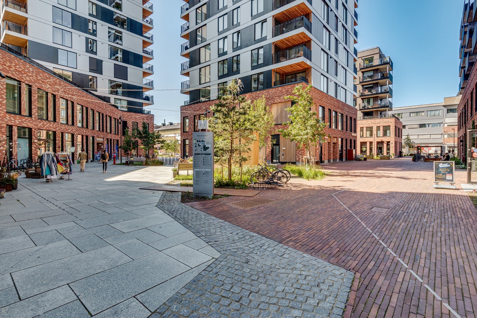 Dagligvare, restauranter og butikker rett utenfor døren i Meierikvartalet. Galleribilde