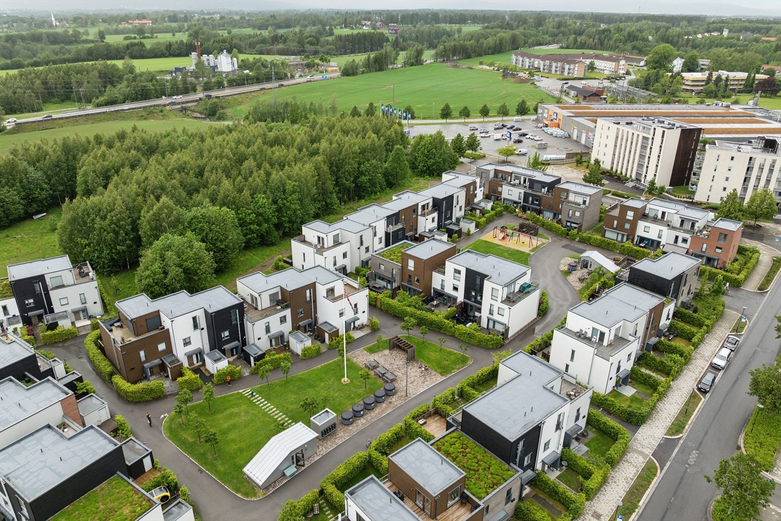 Boligsameiet ble tildelt arkitekturprisen fra Ullensaker kommune i 2022. Galleribilde