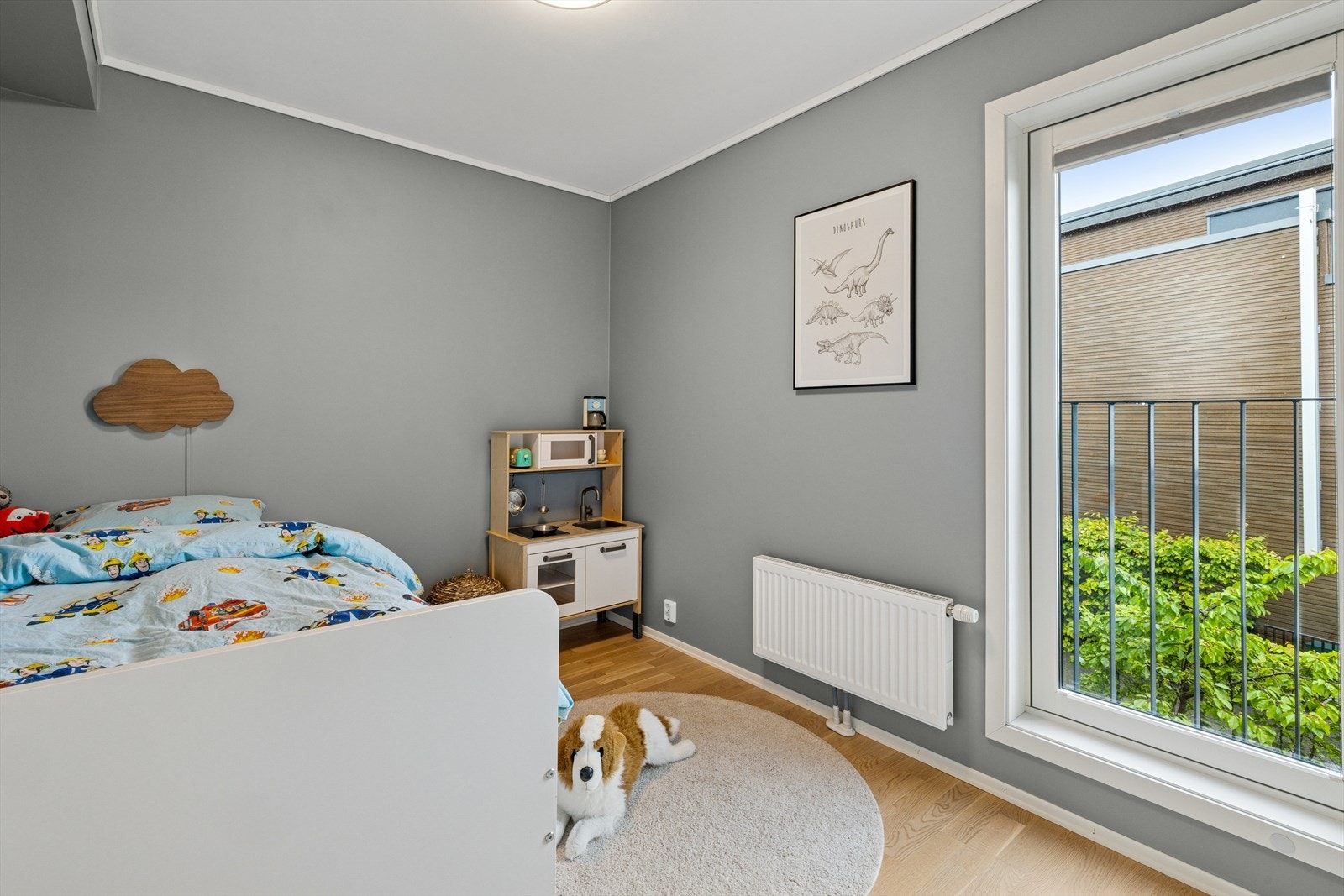 Det andre soverommet i andre etasje er i dag innredet som et barnerom. Galleribilde