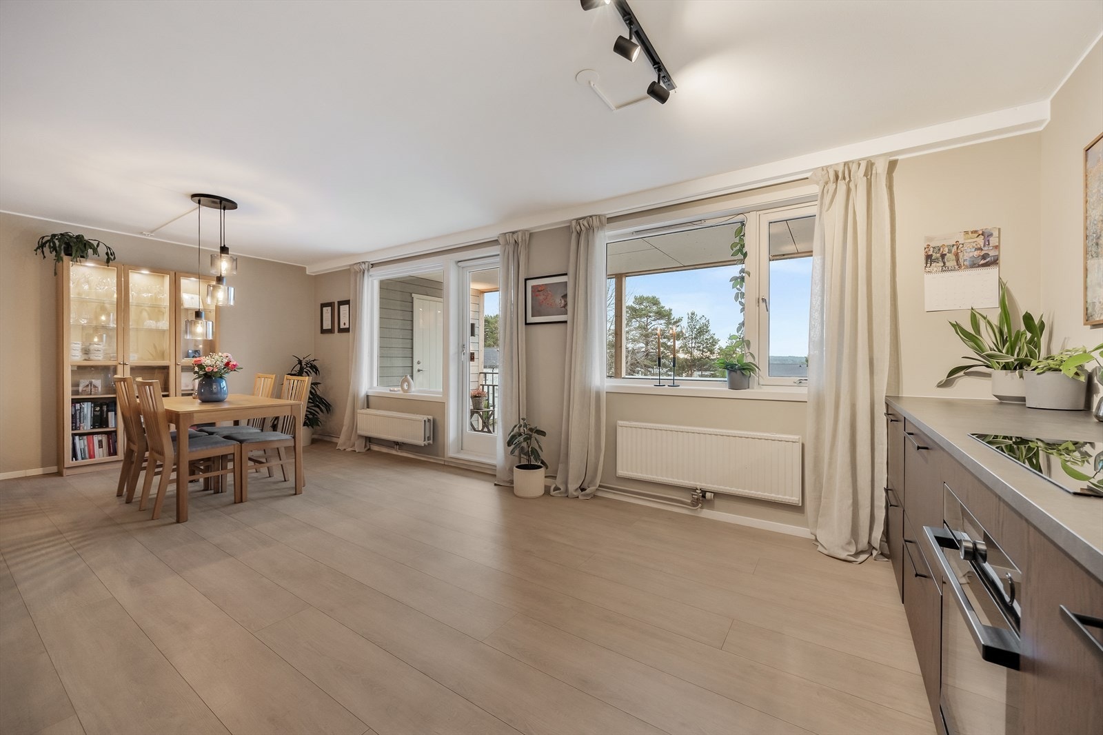 Store vindusflater slipper inn rikelig med naturlig lys. Galleribilde