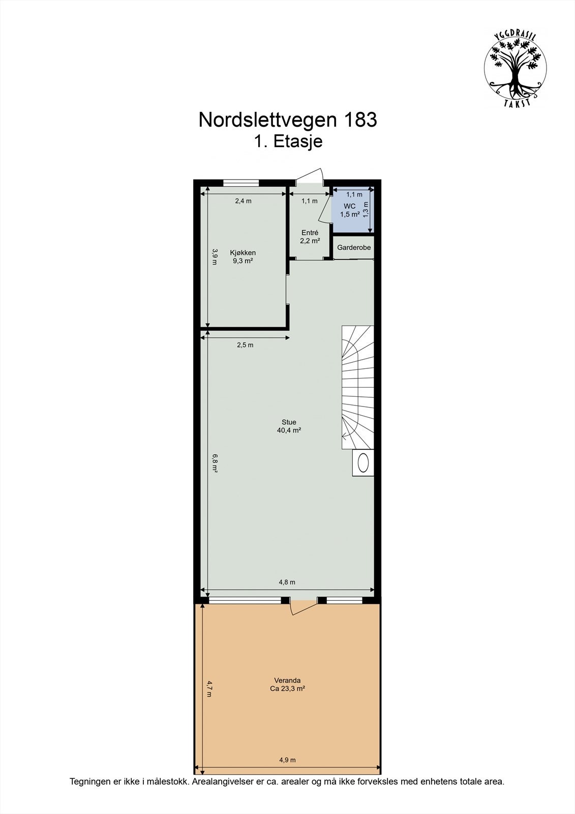 Plantegning 1. etasje Galleribilde