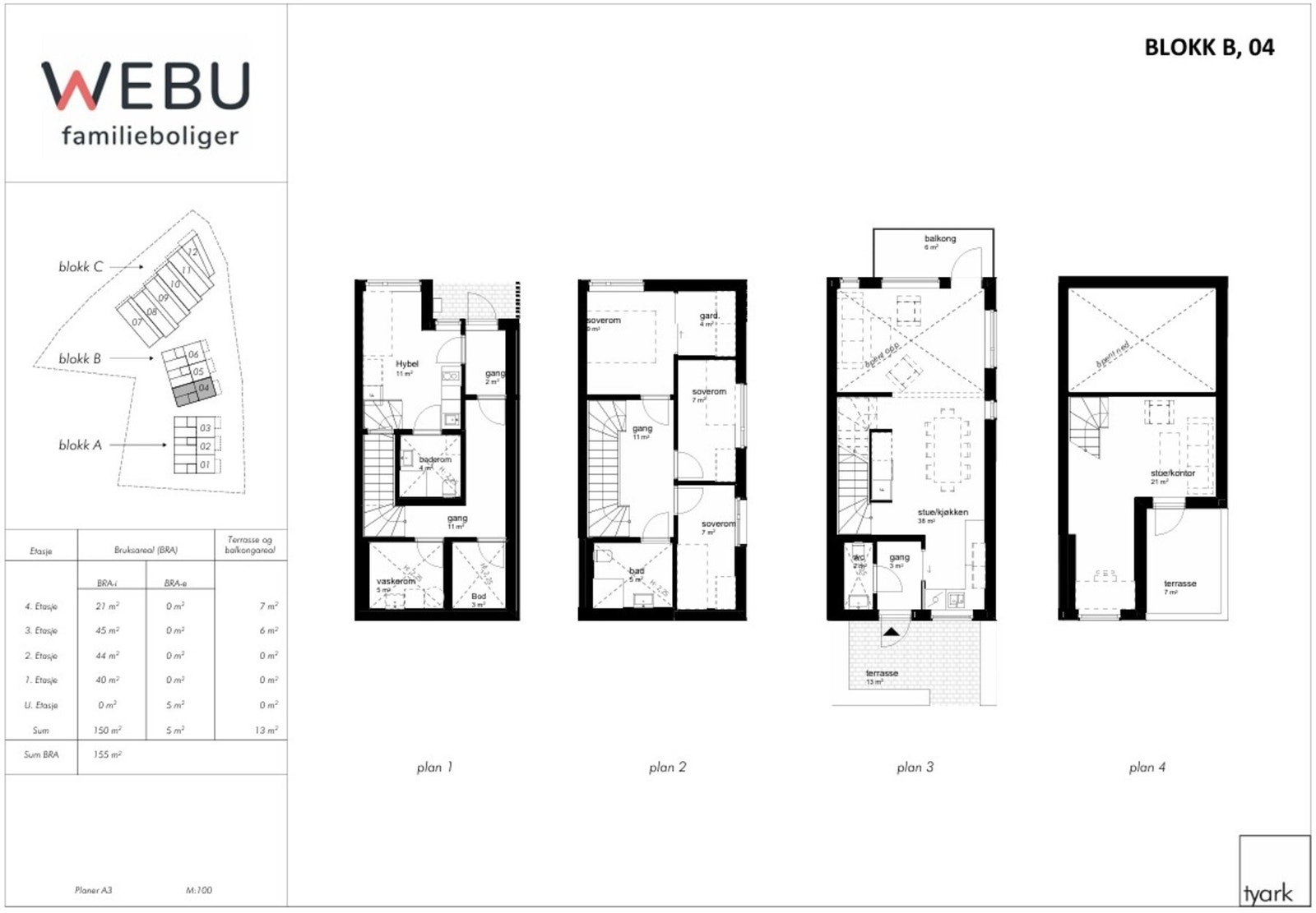 Plantegninger alle etasjer Galleribilde