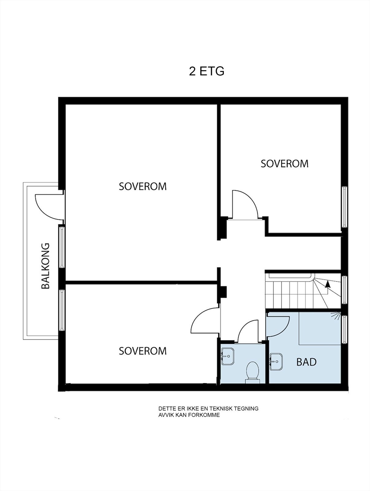 Plantegning 2. etasje, 2D. Galleribilde