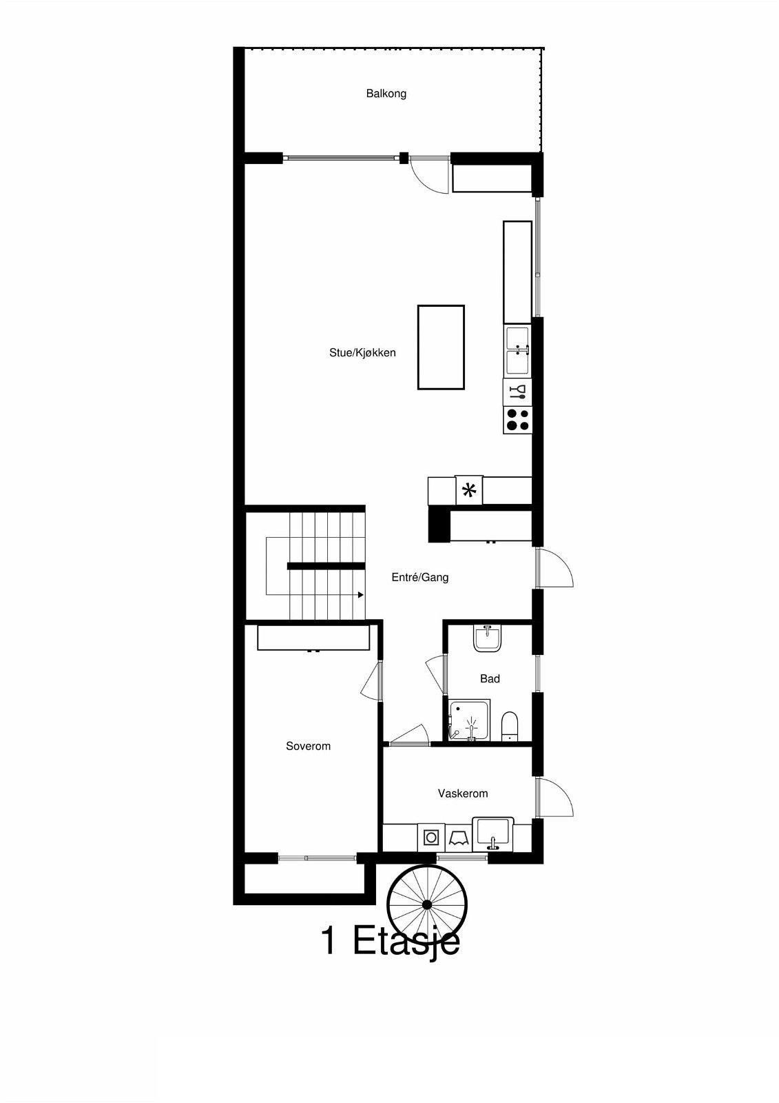 Plantegning 1. etasje Galleribilde