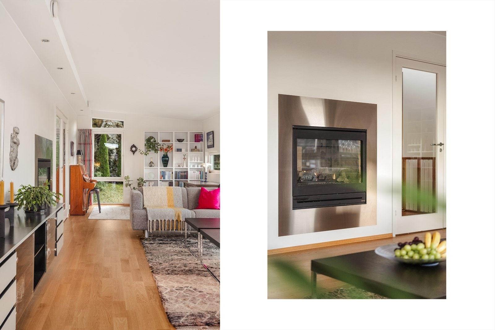 Lyse overflater og ekstra takhøyde gir rommet en god atmosfære. Galleribilde