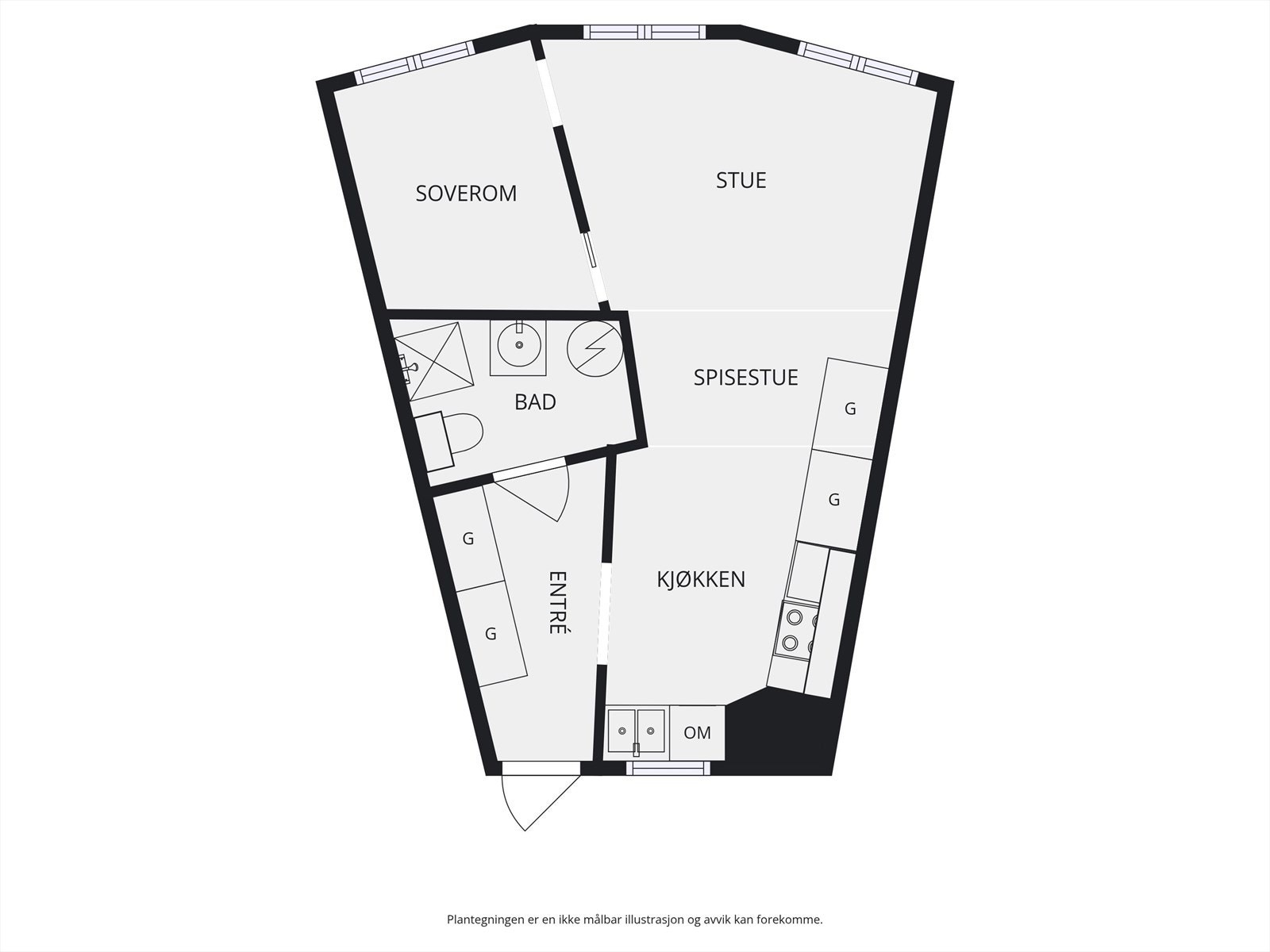 Skisse av leilighet Galleribilde