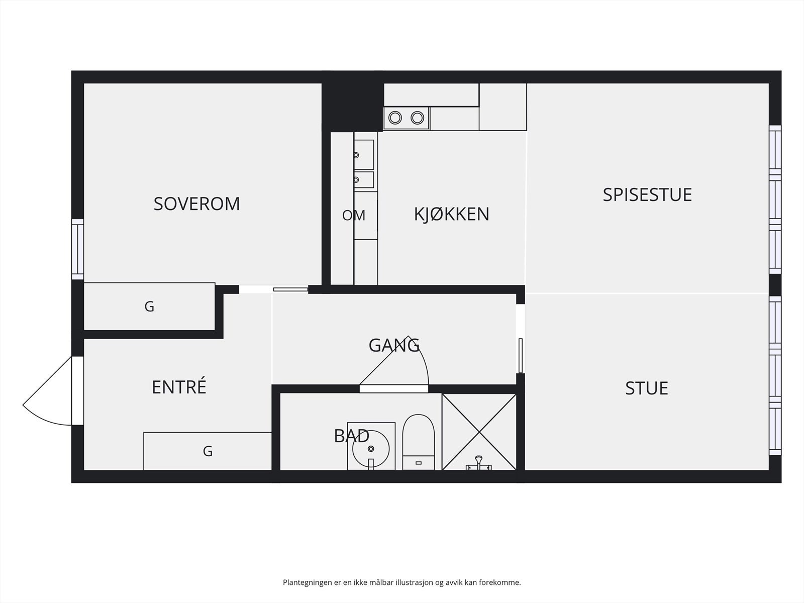 Skisse av leilighet Galleribilde