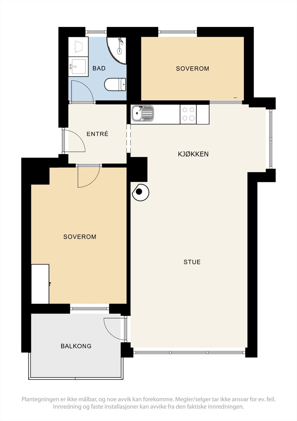 Alternativ plantegning (kun ment for illustrasjon). Galleribilde