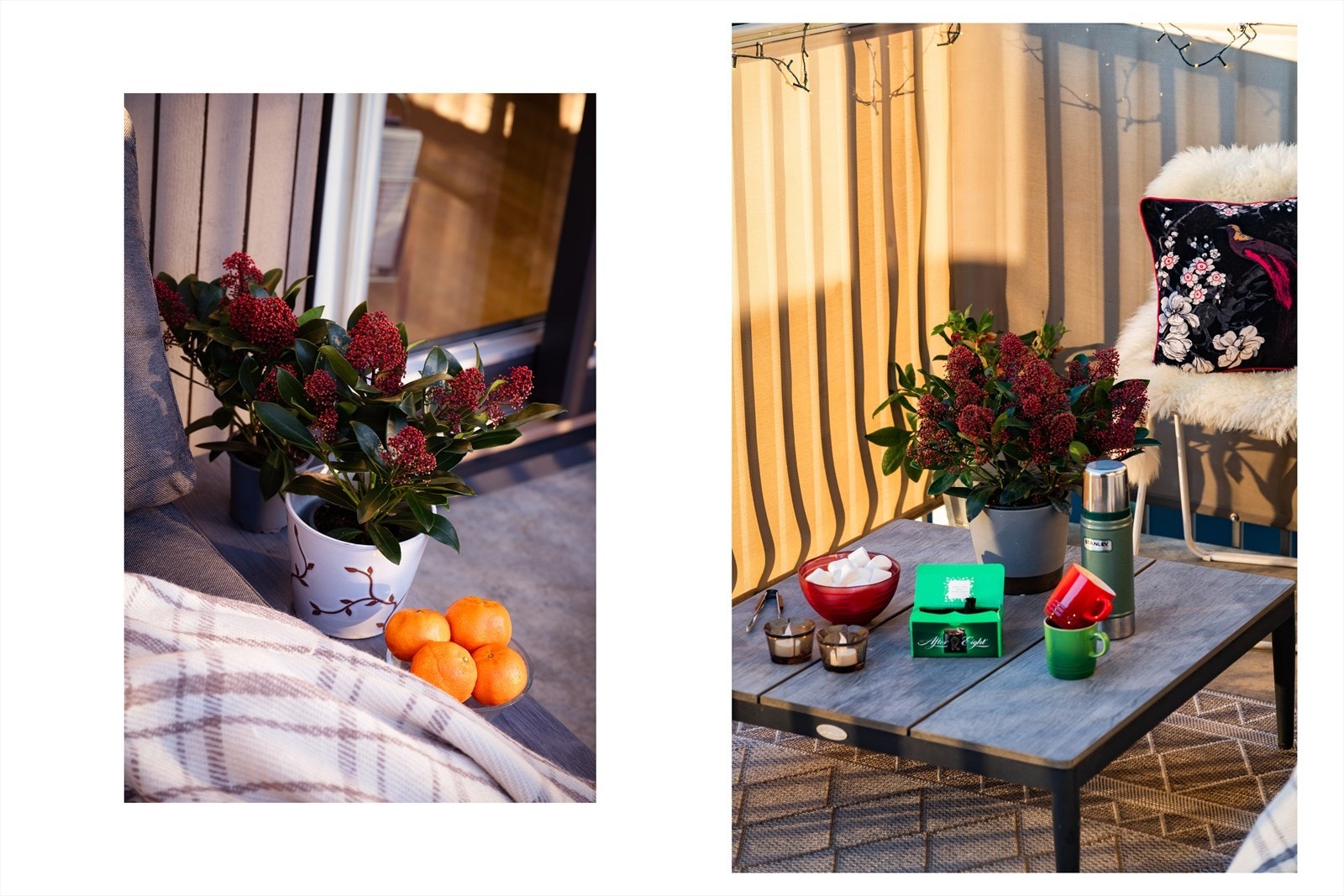 Det er montert elektrisk markise med fjernkontroll som gir god solskjerming. Galleribilde