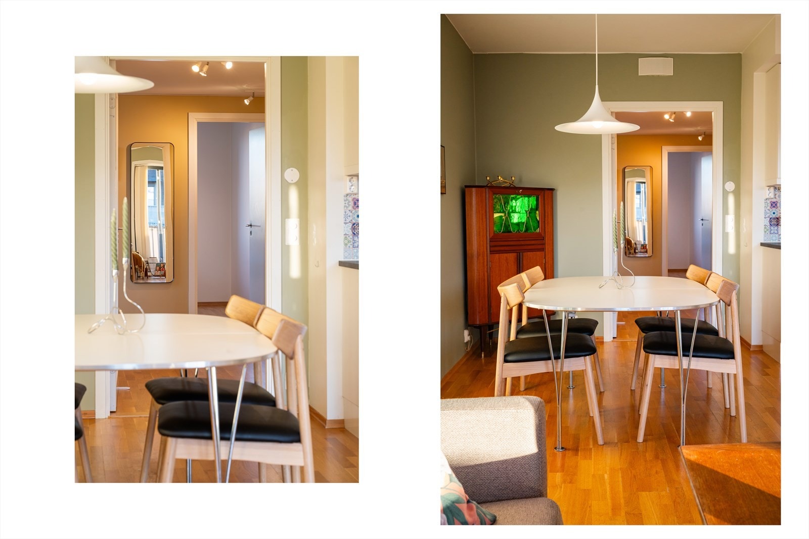 Leiligheten er malt i en moderne fargepalett. Galleribilde