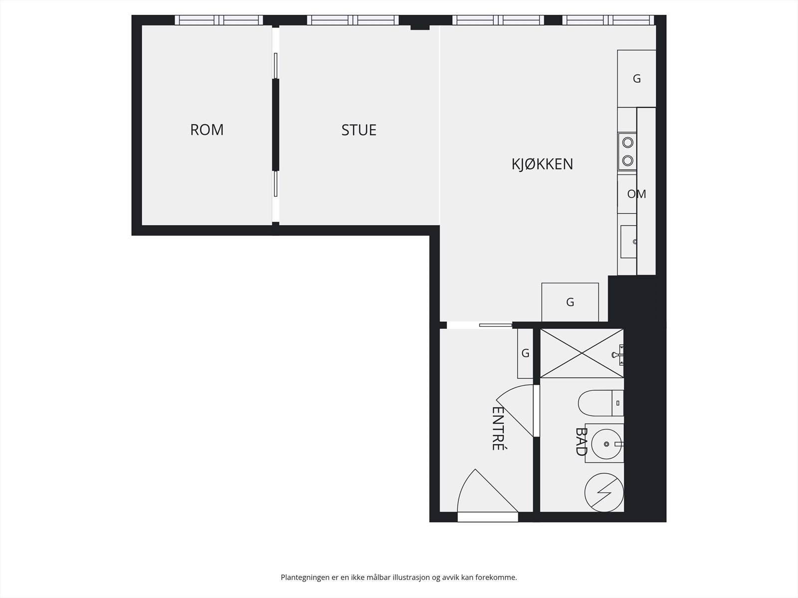 Skisse av leilighet Galleribilde