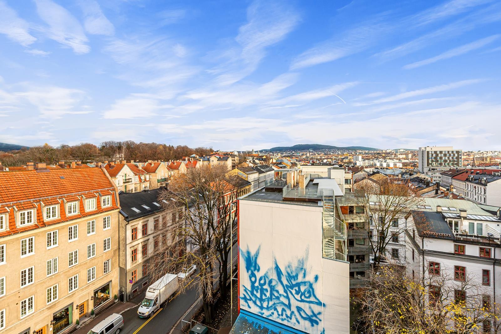 Utsikt fra leiligheten. Galleribilde