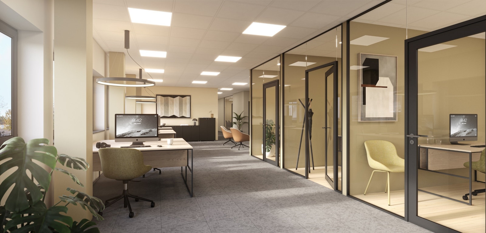 Illustrasjon - eksempel mulig oppgradert løsning kontorarealer Galleribilde