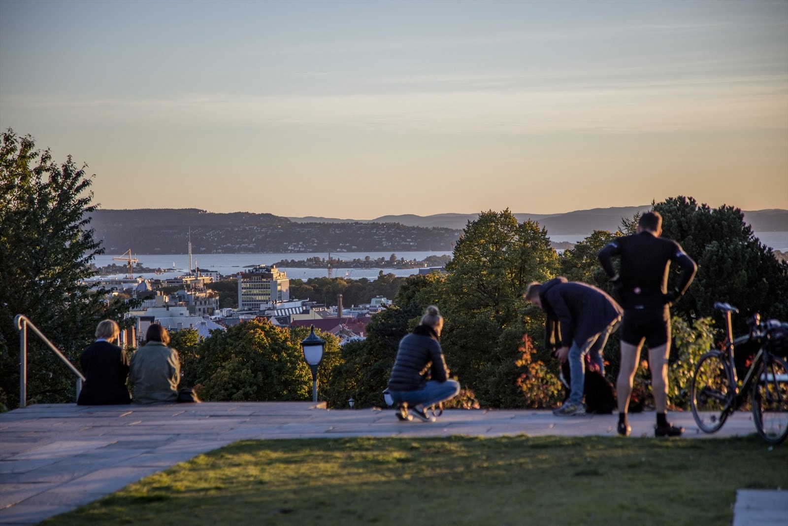Fra toppen av parken kan man nyte utsikten over byen og fjorden. Galleribilde