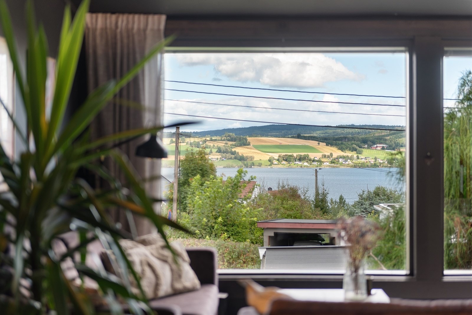 Utsikt gjennom store vindusflater Galleribilde