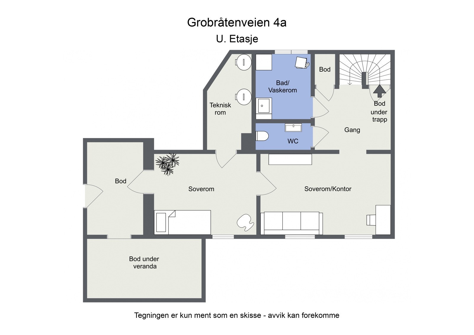 Planskisse underetasje Galleribilde