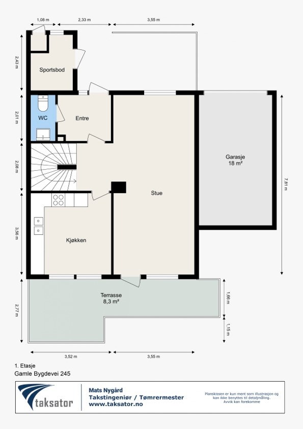 Planskisse - Hovedetasje Galleribilde