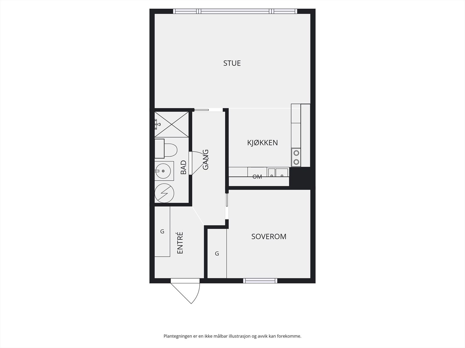 Skisse av leilighet Galleribilde