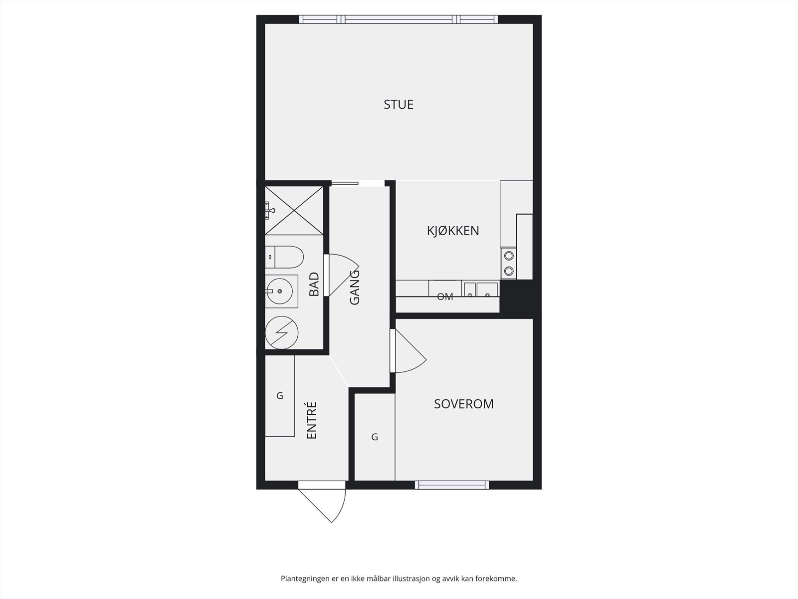 Skisse av leilighet Galleribilde